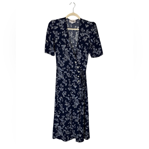 Rouje Gabin Navy Floral Midi Dress Size 36 - Picture 4 of 7